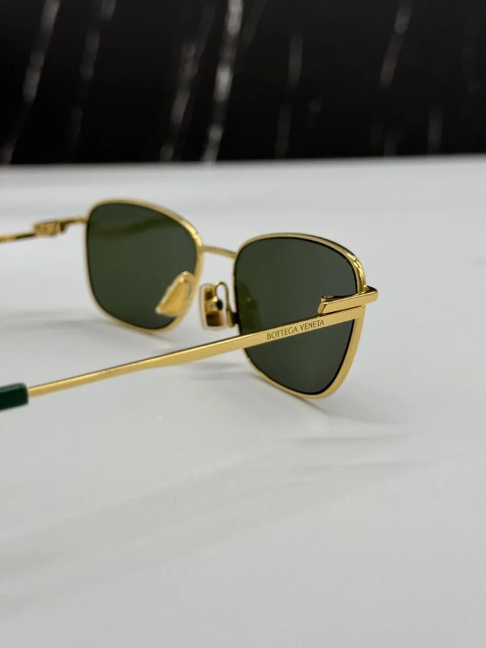 NEW BOTTEGA VENETA BV1300S 002 WOMEN GOLD/GREEN SUNGLASSES